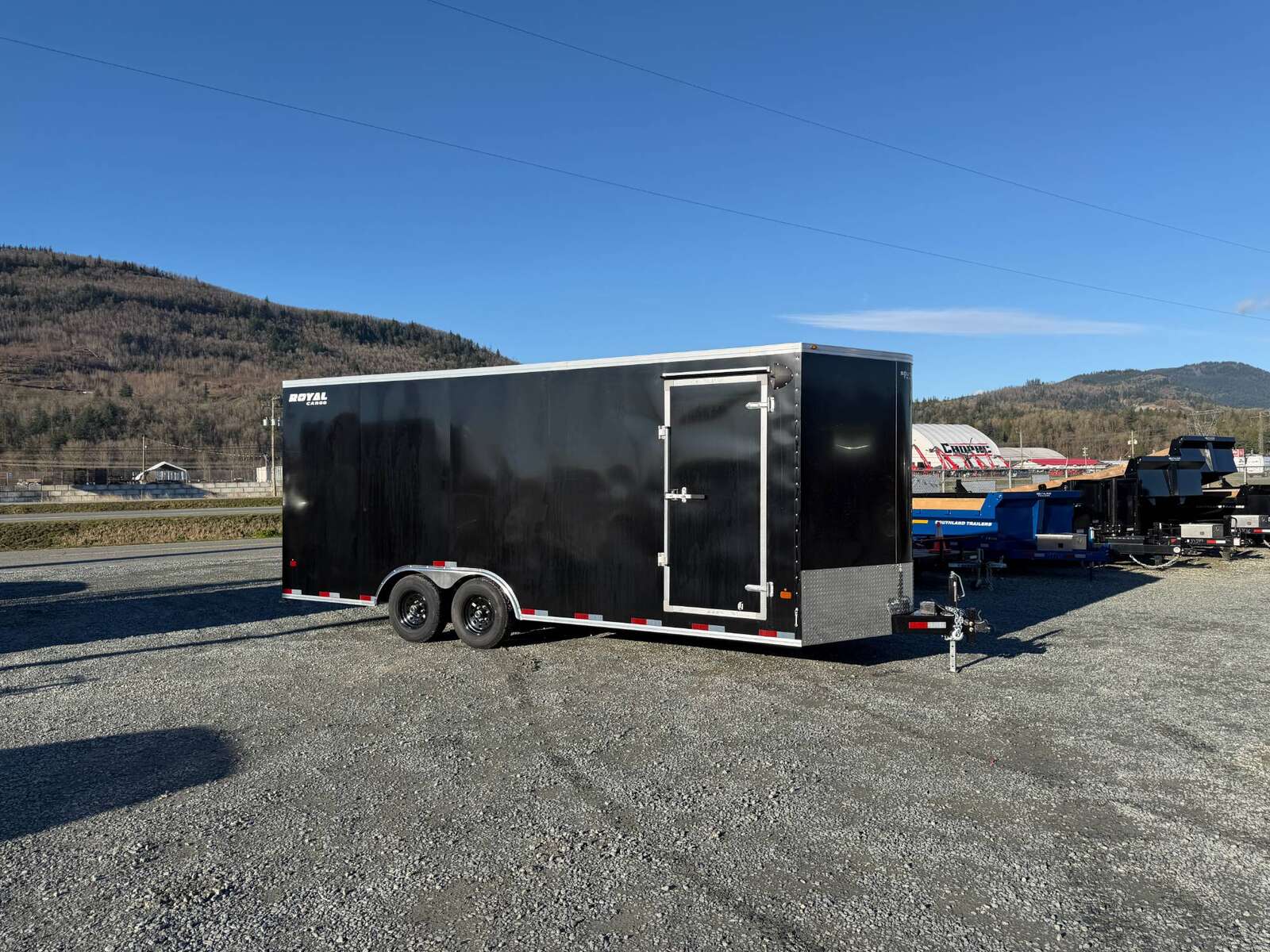 Photo of **DENT SPECIAL** 2026 Royal Cargo 8.5x20 SIDE ESCAPE DOOR +V Nose 11,400lb Cargo / Enclosed Trailer Car Hauler Extra Height Ramp Door Black