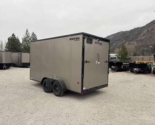 Thumbnail Photo of 2026 Royal Cargo 7X14 V Nose 7700LB GVW RAMP DOOR Pewter w/ Blackout Package Enclosed Cargo Trailer Extra Tall