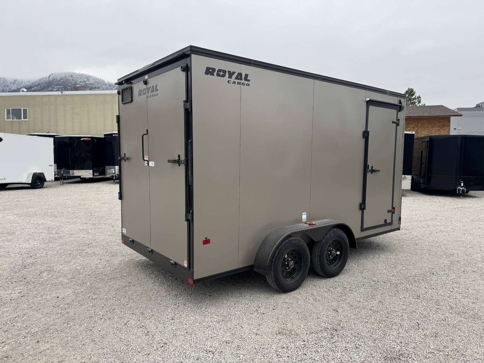 Photo of 2026 Royal Cargo 7X14 V Nose 7700LB GVW RAMP DOOR Pewter w/ Blackout Package Enclosed Cargo Trailer Extra Tall