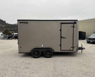 Thumbnail Photo of 2026 Royal Cargo 7X14 V Nose 7700LB GVW RAMP DOOR Pewter w/ Blackout Package Enclosed Cargo Trailer Extra Tall