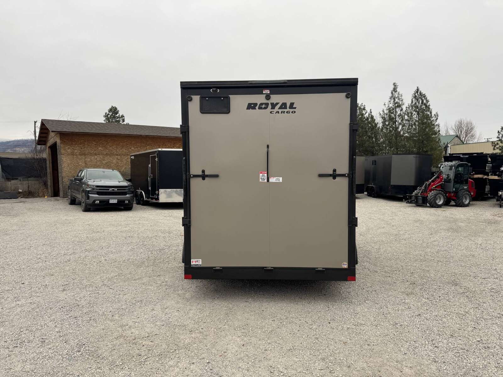 Photo of 2026 Royal Cargo 7X14 V Nose 7700LB GVW RAMP DOOR Pewter w/ Blackout Package Enclosed Cargo Trailer Extra Tall