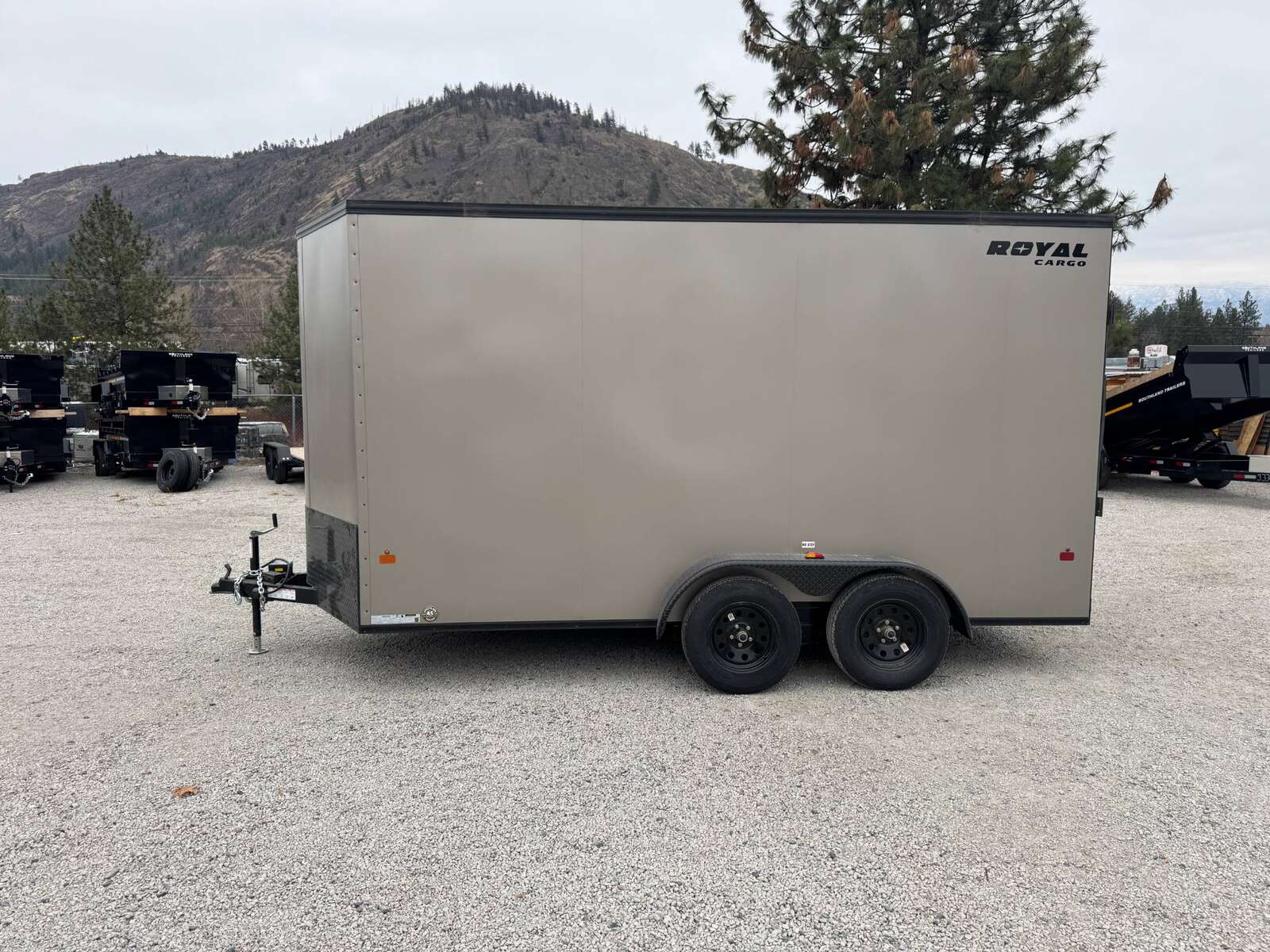 Photo of 2026 Royal Cargo 7X14 V Nose 7700LB GVW RAMP DOOR Pewter w/ Blackout Package Enclosed Cargo Trailer Extra Tall