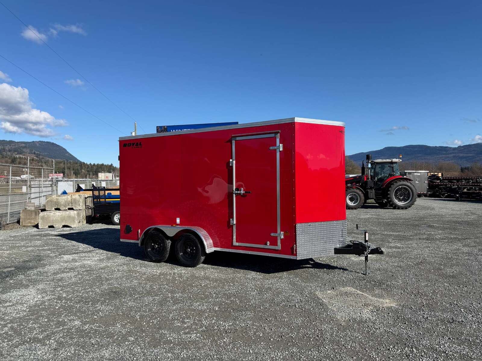 Photo of 2026 Royal Cargo 7X14 V Nose 7700LB GVW BARN DOORS RED Enclosed Trailer Extra Tall
