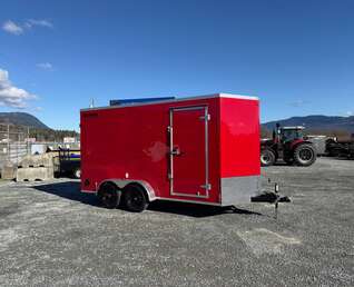 Thumbnail Photo of 2026 Royal Cargo 7X14 V Nose 7700LB GVW BARN DOORS RED Enclosed Trailer Extra Tall