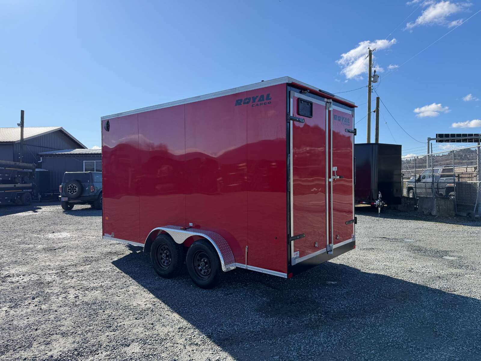 Photo of 2026 Royal Cargo 7X14 V Nose 7700LB GVW BARN DOORS RED Enclosed Trailer Extra Tall