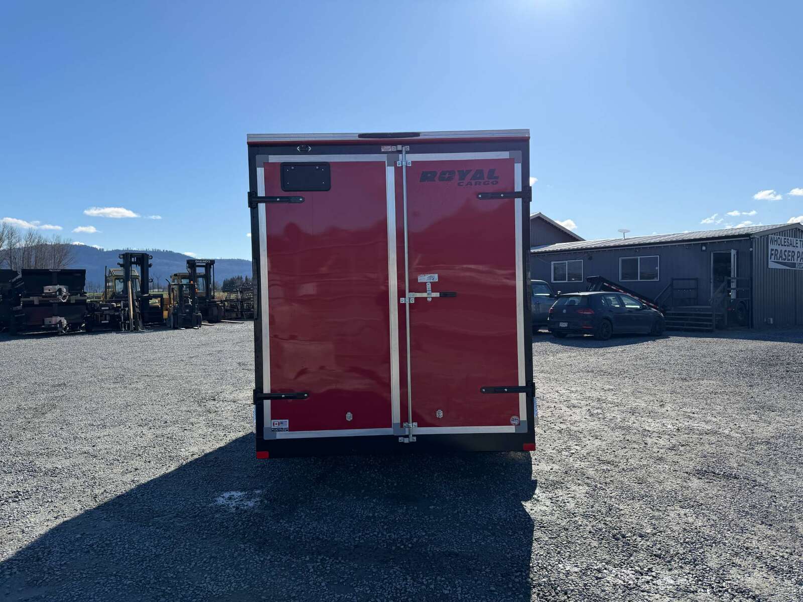 Photo of 2026 Royal Cargo 7X14 V Nose 7700LB GVW BARN DOORS RED Enclosed Trailer Extra Tall