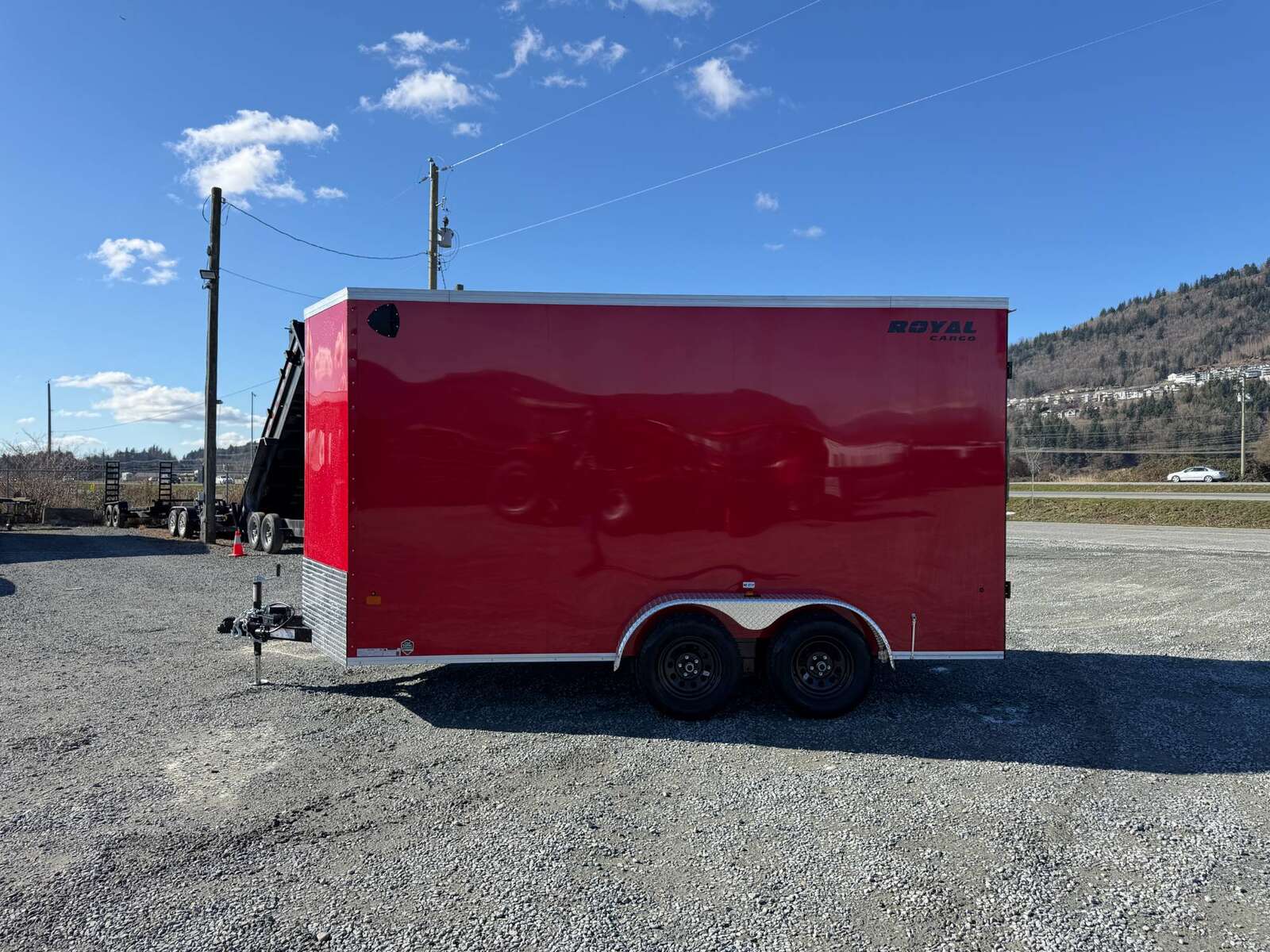 Photo of 2026 Royal Cargo 7X14 V Nose 7700LB GVW BARN DOORS RED Enclosed Trailer Extra Tall