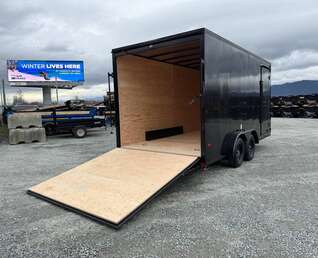 Thumbnail Photo of 2026 Royal 7.5X16 V-NOSE RAMP DOOR EXTRA HEIGHT Cargo / Enclosed Trailer Black w/ Blackout Package 7700lb GVW (GSR)