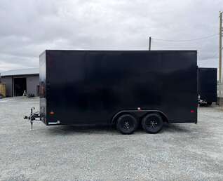 Thumbnail Photo of 2026 Royal 7.5X16 V-NOSE RAMP DOOR EXTRA HEIGHT Cargo / Enclosed Trailer Black w/ Blackout Package 7700lb GVW (GSR)