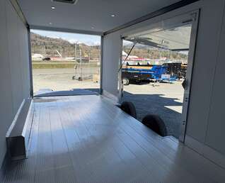 Thumbnail Photo of 2026 ALCOM ALUMINUM 8.5x24 CAR HAULER TRAILER 9900lb GVW WHITE LARGE ESCAPE SIDE DOOR CARGO ENCLOSED