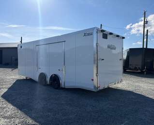 Thumbnail Photo of 2026 ALCOM ALUMINUM 8.5x24 CAR HAULER TRAILER 9900lb GVW WHITE LARGE ESCAPE SIDE DOOR CARGO ENCLOSED