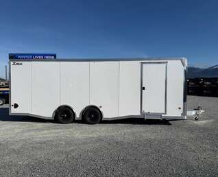 Thumbnail Photo of 2026 ALCOM ALUMINUM 8.5x24 CAR HAULER TRAILER 9900lb GVW WHITE LARGE ESCAPE SIDE DOOR CARGO ENCLOSED