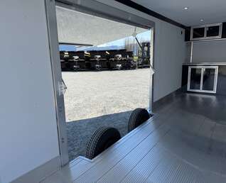 Thumbnail Photo of 2026 ALCOM ALUMINUM 8.5x24 CAR HAULER TRAILER 9900lb GVW WHITE LARGE ESCAPE SIDE DOOR CARGO ENCLOSED