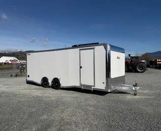 Thumbnail Photo of 2026 ALCOM ALUMINUM 8.5x24 CAR HAULER TRAILER 9900lb GVW WHITE LARGE ESCAPE SIDE DOOR CARGO ENCLOSED