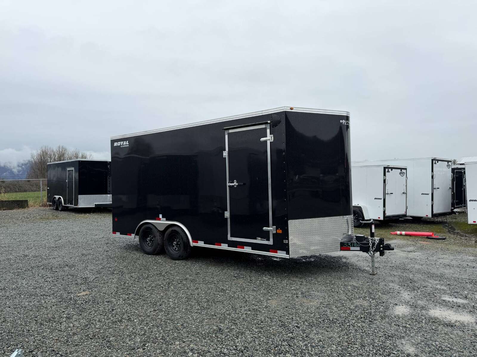 Photo of 2026 Royal Cargo 8.5X16 V NOSE Cargo / Enclosed Trailer BLACK RAMP DOOR EXTRA HEIGHT 11,400LB GVW
