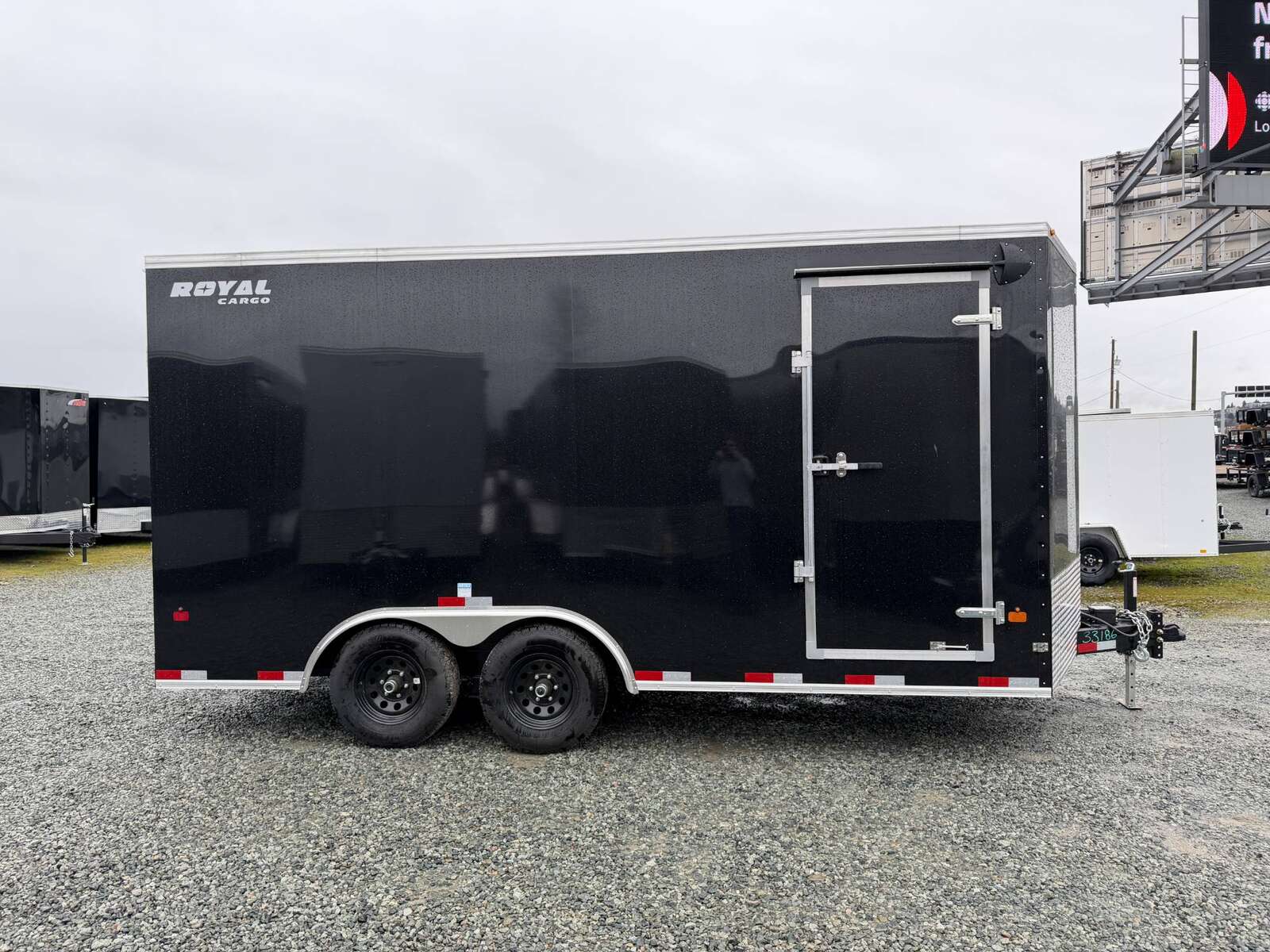 Photo of 2026 Royal Cargo 8.5X16 V NOSE Cargo / Enclosed Trailer BLACK RAMP DOOR EXTRA HEIGHT 11,400LB GVW