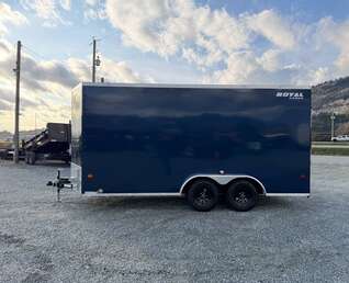 Thumbnail Photo of 2026 Royal 7.5X16 V-NOSE RAMP DOOR EXTRA HEIGHT Cargo / Enclosed Trailer Blue 7700lb GVW