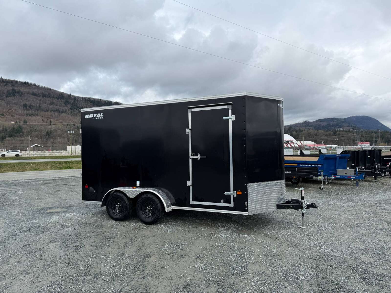 Photo of 2026 Royal Cargo 7X14 V Nose 7700LB GVW RAMP DOOR Black Enclosed Cargo Trailer Extra Tall (GSR)