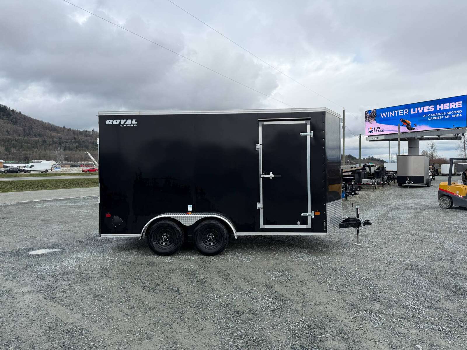 Photo of 2026 Royal Cargo 7X14 V Nose 7700LB GVW RAMP DOOR Black Enclosed Cargo Trailer Extra Tall (GSR)
