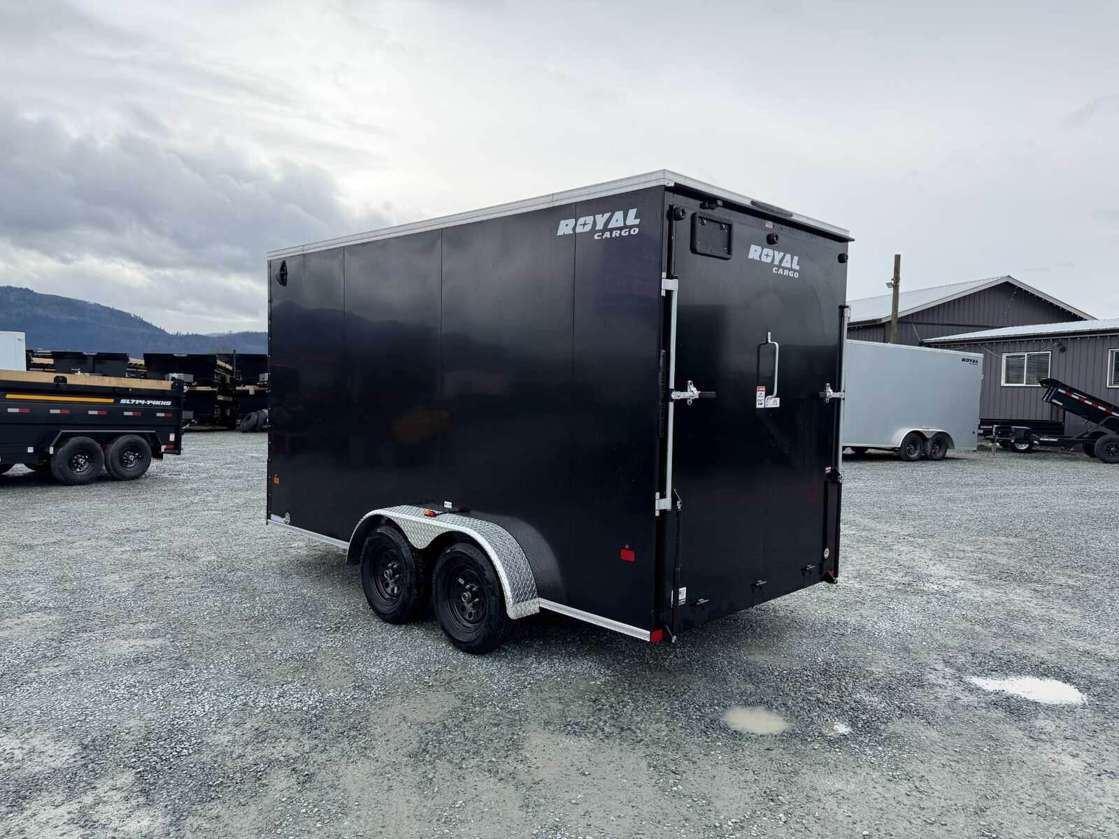 Photo of 2026 Royal Cargo 7X14 V Nose 7700LB GVW RAMP DOOR Black Enclosed Cargo Trailer Extra Tall (GSR)
