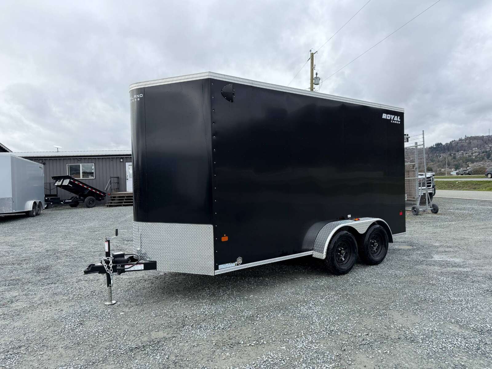 Photo of 2026 Royal Cargo 7X14 V Nose 7700LB GVW RAMP DOOR Black Enclosed Cargo Trailer Extra Tall (GSR)
