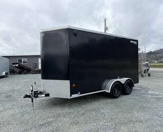 Thumbnail Photo of 2026 Royal Cargo 7X14 V Nose 7700LB GVW RAMP DOOR Black Enclosed Cargo Trailer Extra Tall (GSR)