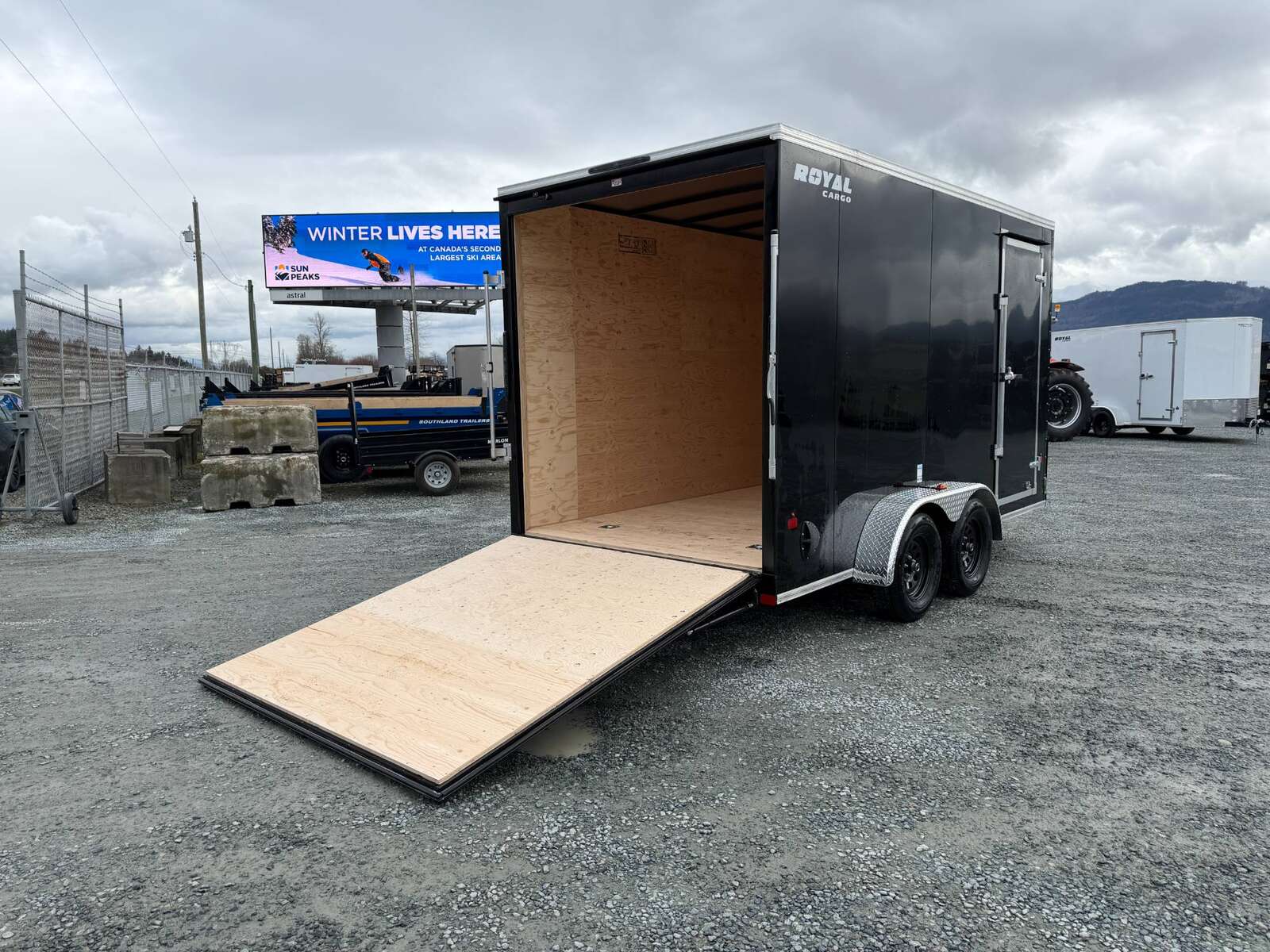 Photo of 2026 Royal Cargo 7X14 V Nose 7700LB GVW RAMP DOOR Black Enclosed Cargo Trailer Extra Tall (GSR)