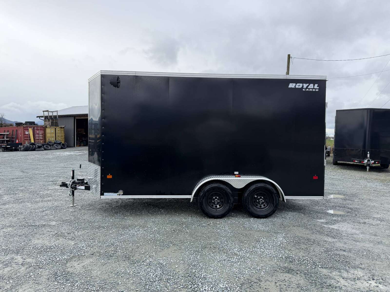 Photo of 2026 Royal Cargo 7X14 V Nose 7700LB GVW RAMP DOOR Black Enclosed Cargo Trailer Extra Tall (GSR)