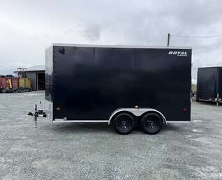 Thumbnail Photo of 2026 Royal Cargo 7X14 V Nose 7700LB GVW RAMP DOOR Black Enclosed Cargo Trailer Extra Tall (GSR)