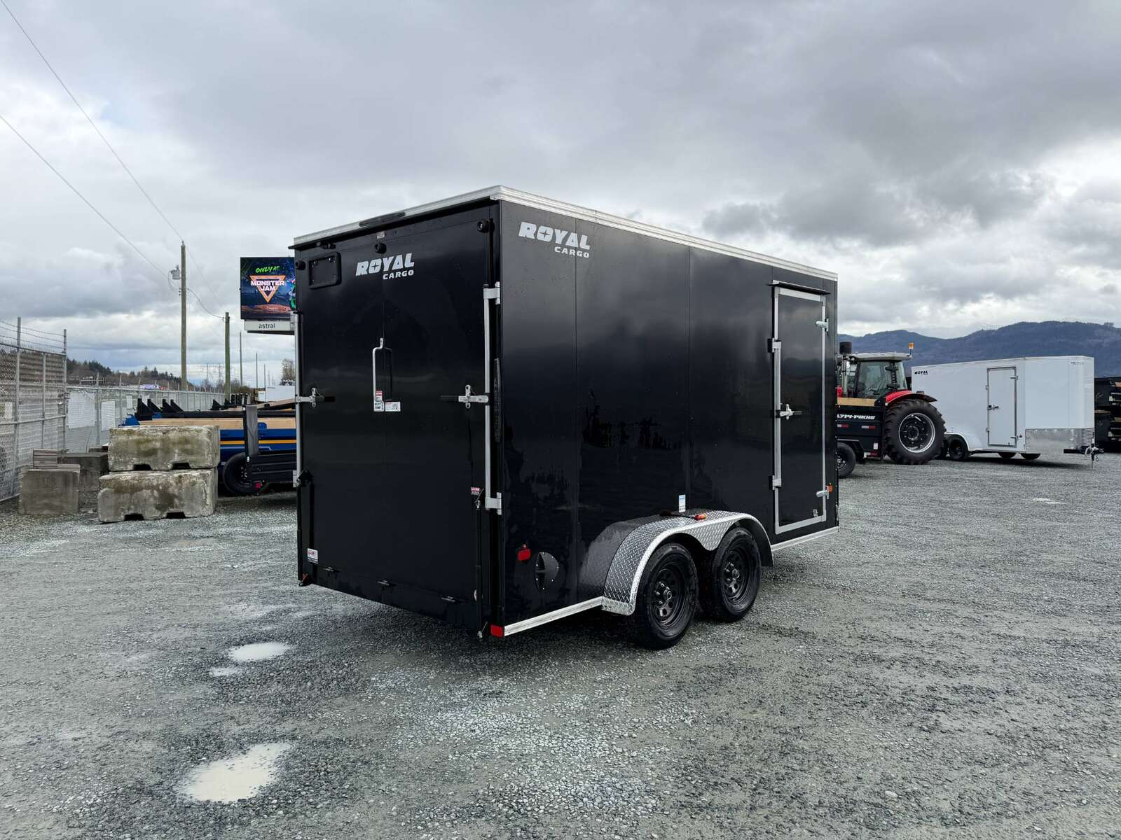 Photo of 2026 Royal Cargo 7X14 V Nose 7700LB GVW RAMP DOOR Black Enclosed Cargo Trailer Extra Tall (GSR)