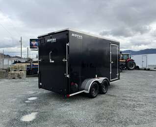 Thumbnail Photo of 2026 Royal Cargo 7X14 V Nose 7700LB GVW RAMP DOOR Black Enclosed Cargo Trailer Extra Tall (GSR)