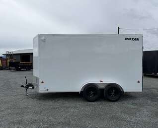 Thumbnail Photo of 2026 Royal Cargo 7X14 V Nose 7700LB GVW RAMP DOOR White Enclosed Cargo Trailer Extra Tall (GSR)