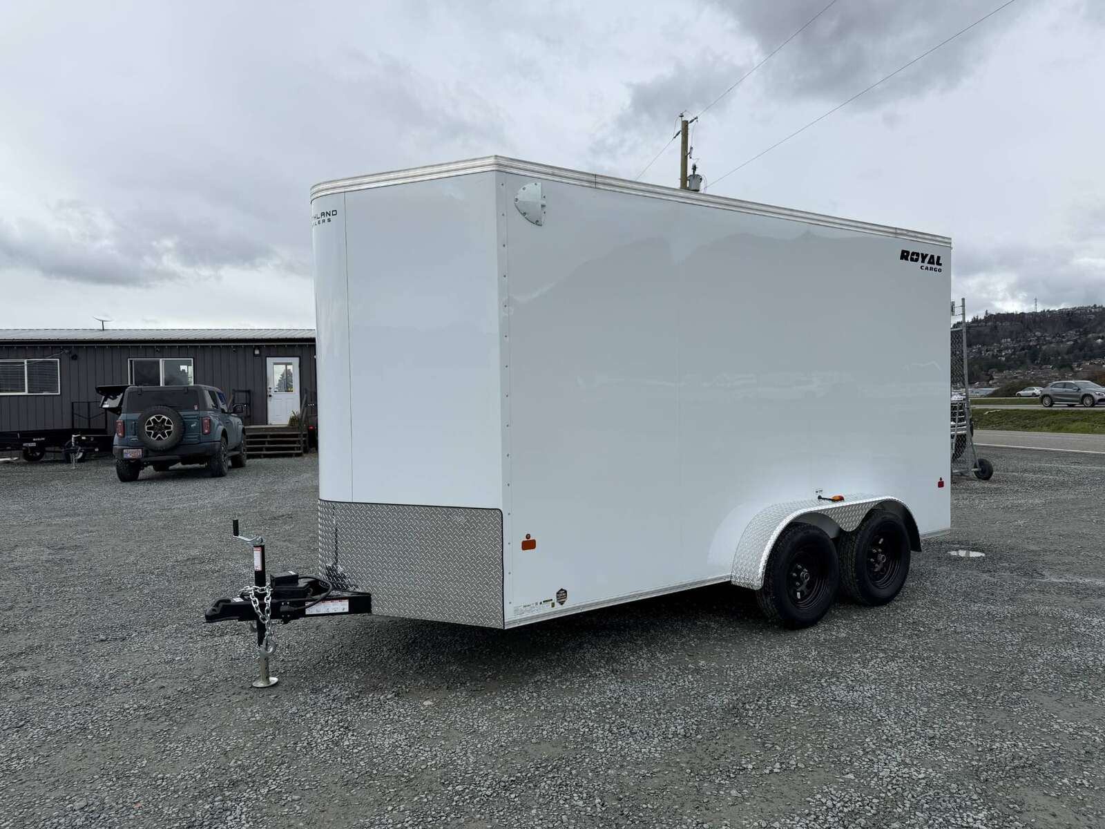 Photo of 2026 Royal Cargo 7X14 V Nose 7700LB GVW RAMP DOOR White Enclosed Cargo Trailer Extra Tall (GSR)