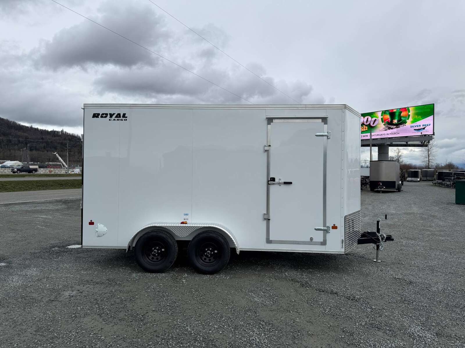 Photo of 2026 Royal Cargo 7X14 V Nose 7700LB GVW RAMP DOOR White Enclosed Cargo Trailer Extra Tall (GSR)