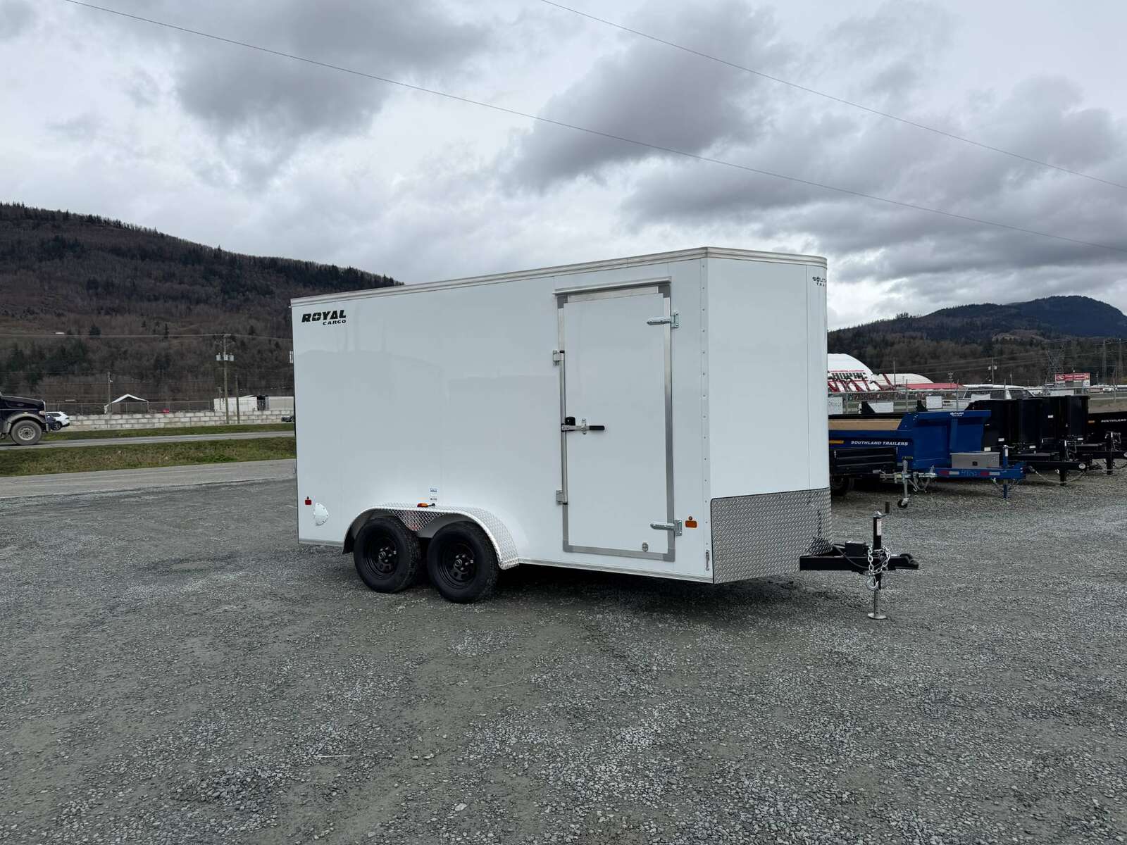 Photo of 2026 Royal Cargo 7X14 V Nose 7700LB GVW RAMP DOOR White Enclosed Cargo Trailer Extra Tall (GSR)