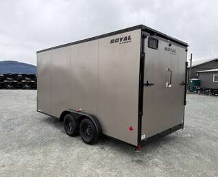Thumbnail Photo of 2026 Royal 7.5X16 V-NOSE RAMP DOOR EXTRA HEIGHT Cargo / Enclosed Trailer Pewter w/ Blackout Package 7700lb GVW
