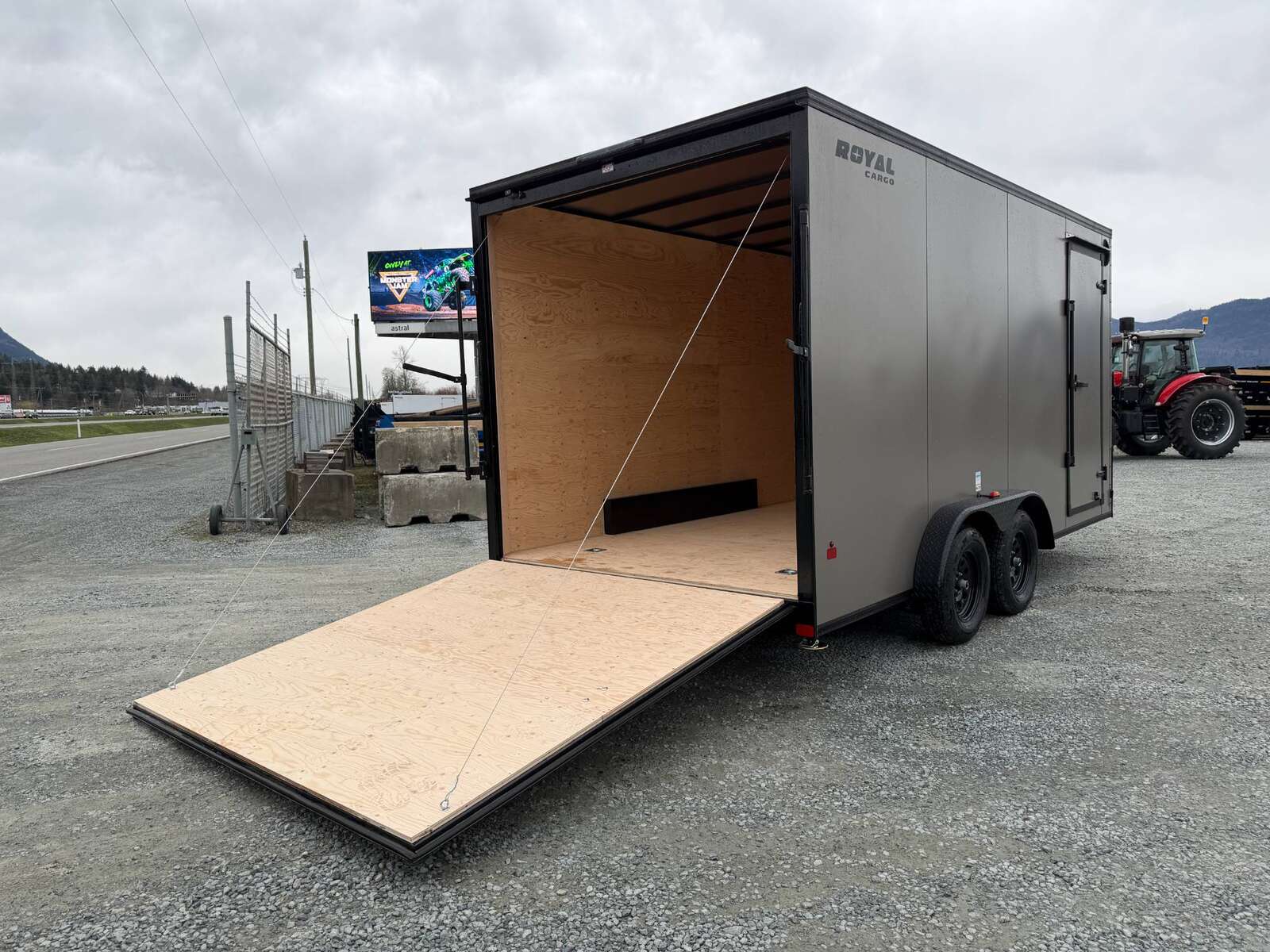 Photo of 2026 Royal 7.5X16 V-NOSE RAMP DOOR EXTRA HEIGHT Cargo / Enclosed Trailer Pewter w/ Blackout Package 7700lb GVW