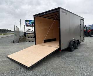 Thumbnail Photo of 2026 Royal 7.5X16 V-NOSE RAMP DOOR EXTRA HEIGHT Cargo / Enclosed Trailer Pewter w/ Blackout Package 7700lb GVW
