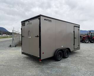 Thumbnail Photo of 2026 Royal 7.5X16 V-NOSE RAMP DOOR EXTRA HEIGHT Cargo / Enclosed Trailer Pewter w/ Blackout Package 7700lb GVW