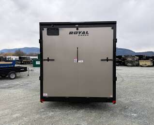 Thumbnail Photo of 2026 Royal 7.5X16 V-NOSE RAMP DOOR EXTRA HEIGHT Cargo / Enclosed Trailer Pewter w/ Blackout Package 7700lb GVW