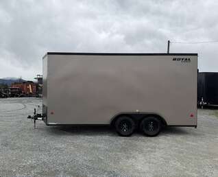 Thumbnail Photo of 2026 Royal 7.5X16 V-NOSE RAMP DOOR EXTRA HEIGHT Cargo / Enclosed Trailer Pewter w/ Blackout Package 7700lb GVW