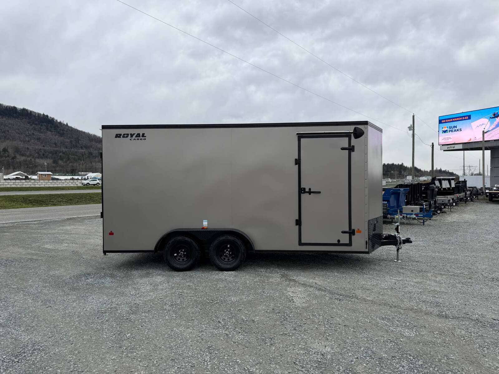 Photo of 2026 Royal 7.5X16 V-NOSE RAMP DOOR EXTRA HEIGHT Cargo / Enclosed Trailer Pewter w/ Blackout Package 7700lb GVW