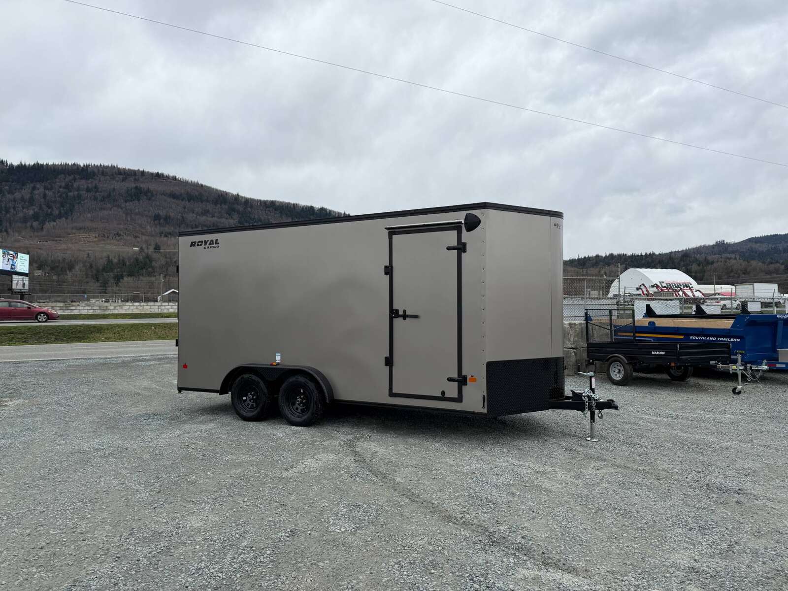 Photo of 2026 Royal 7.5X16 V-NOSE RAMP DOOR EXTRA HEIGHT Cargo / Enclosed Trailer Pewter w/ Blackout Package 7700lb GVW