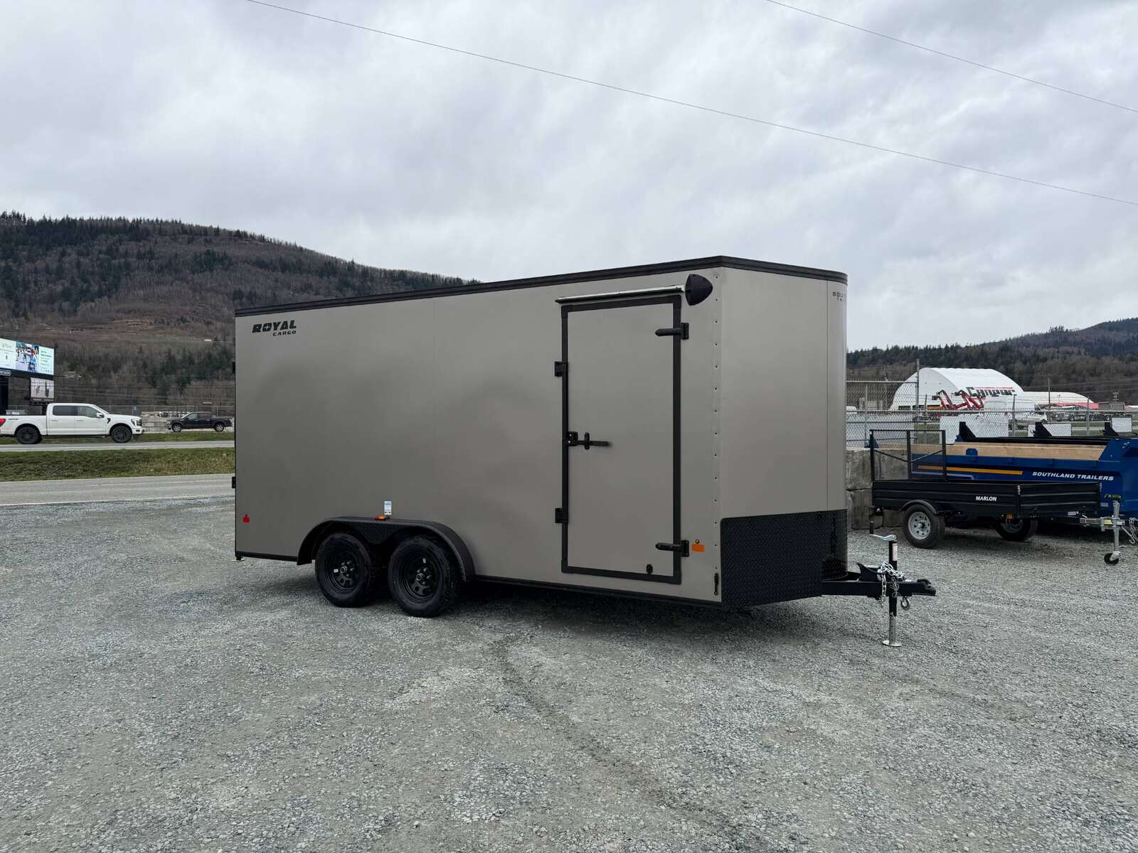 Photo of 2026 Royal 7.5X16 V-NOSE RAMP DOOR EXTRA HEIGHT Cargo / Enclosed Trailer Pewter w/ Blackout Package 7700lb GVW