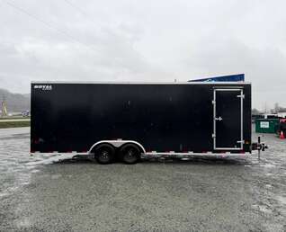 Thumbnail Photo of 2026 Royal Cargo 8.5x24 V Nose Car Hauler Cargo / Enclosed Trailer w/ Side Escape Door 11,400lb GVW Satin Black Ramp Door Extra Height