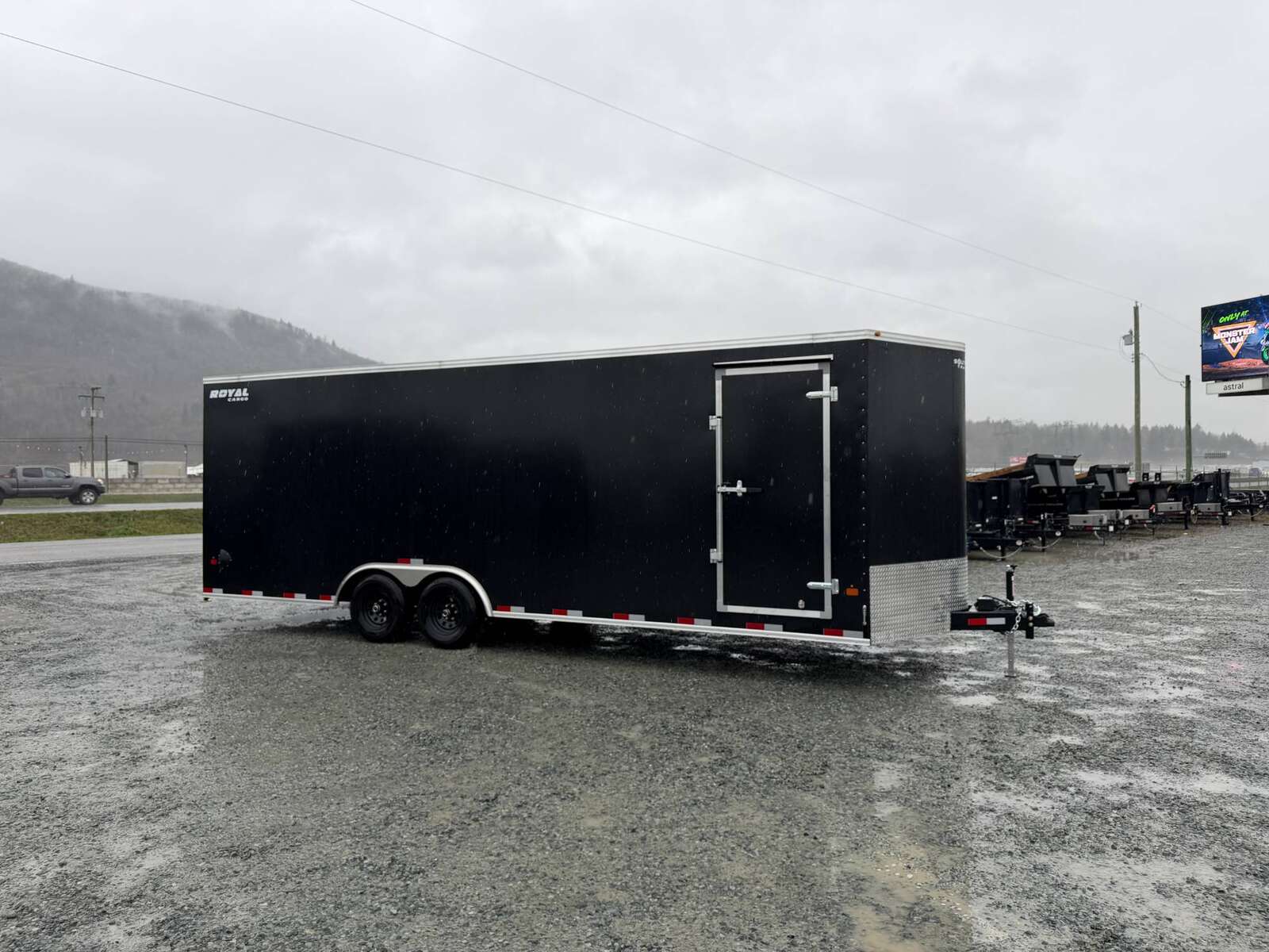 Photo of 2026 Royal Cargo 8.5x24 V Nose Car Hauler Cargo / Enclosed Trailer w/ Side Escape Door 11,400lb GVW Satin Black Ramp Door Extra Height