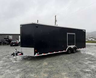 Thumbnail Photo of 2026 Royal Cargo 8.5x24 V Nose Car Hauler Cargo / Enclosed Trailer w/ Side Escape Door 11,400lb GVW Satin Black Ramp Door Extra Height