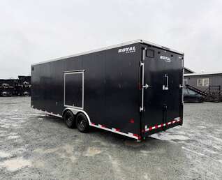 Thumbnail Photo of 2026 Royal Cargo 8.5x24 V Nose Car Hauler Cargo / Enclosed Trailer w/ Side Escape Door 11,400lb GVW Satin Black Ramp Door Extra Height