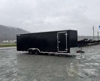 Thumbnail Photo of 2026 Royal Cargo 8.5x24 V Nose Car Hauler Cargo / Enclosed Trailer w/ Side Escape Door 11,400lb GVW Satin Black Ramp Door Extra Height
