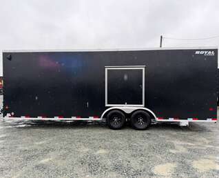 Thumbnail Photo of 2026 Royal Cargo 8.5x24 V Nose Car Hauler Cargo / Enclosed Trailer w/ Side Escape Door 11,400lb GVW Satin Black Ramp Door Extra Height